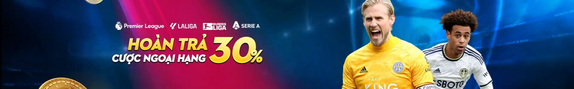 hoàn trả cược ngoại hạng anh 30%
